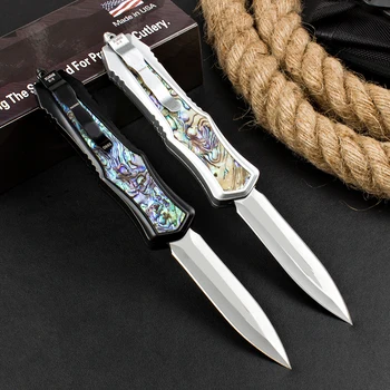 2023 Mikro Nož Mtech Boginja Serije Nož 440C Rezilo Cinkove Zlitine Vdelan Abalone Lupini Ročaj na Prostem samoobrambe Žepni Nož