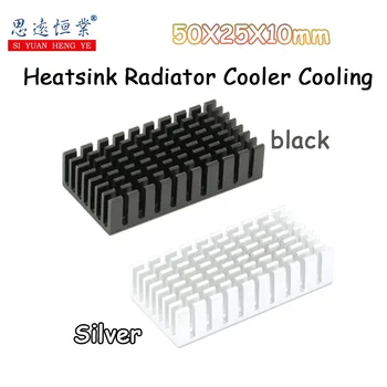 50X25X10mm Heatsink Radiator Hladilnik za Hlajenje Fin Aluminijasto hladilno telo za LED Moč IC Tranzistor Modul PCB Black 50*25*10 mm