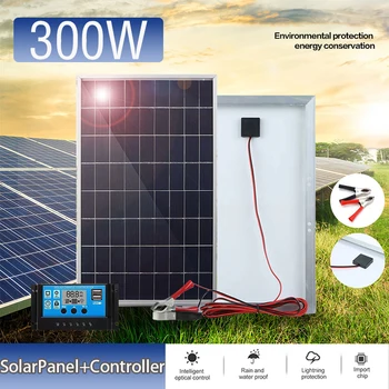 600W300W Sončne celice, Komplet Complete12V Polikristalni Napajanje USB Prenosni Prostem, Polnilne, Solarne Celice, Solarni Generator za Dom