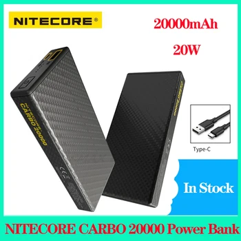 NITECORE CARBO 20000 20000mAh Mobile Power Bank IPX5 Raing Ogljikovih Vlaken PD/QC 20W Hitro Polnjenje Nizko Trenutni Način Zaščite Telefoni