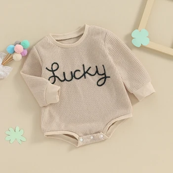 St Patrick Dan s Newborn Baby Girl Boy Mehurček Romper Majica Irska Lucky Clover za Malčke Dolg Rokav Obleka
