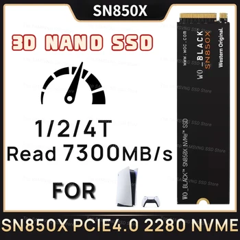 Visoka Hitrost ČRNO SN850X SSD M. 2 NVMe PCIe 4.0 bral, da 7300MB/s 2280 SSD za PS5 Playstation 5 Gaming Laptop Computer PS5