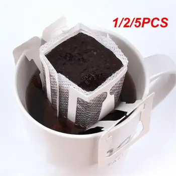 1/2/5PCS Paket za Enkratno uporabo Kavo Fliter Torbe za Prenosni Visi Uho StyleCoffee Filtri Okolju Prijazen Papir, Vrečke Za Espresso Kavo