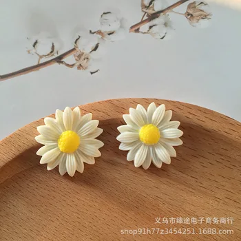 10pcs okolju prijaznih white daisy cvet latice sončnično Smolo Uhani Material Za DIY Nakit, Izdelava Dodatki