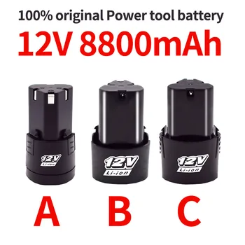 12V 8800mAh A B C universal za polnjenje litij-ionska baterija, velika zmogljivost električnega orodja vijačnik vrtalnik