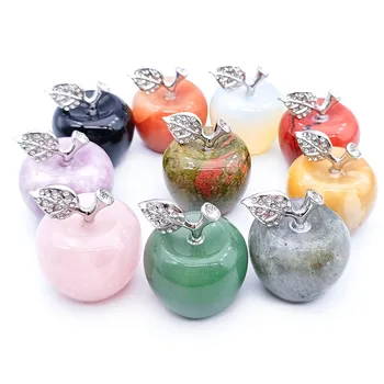 1pcs Naravnih Apple Obliko Kristalni Kamen Mini 3cm Ornament, Reiki, Rose Quartz Energije Zdravljenje Gem Doma Dekor Soba Dekoracijo