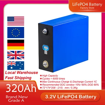 280AH 3.2 V 320AH LifePO4 Baterije Z Busbar DIY 12V 24V 48V Za Sončne Energije