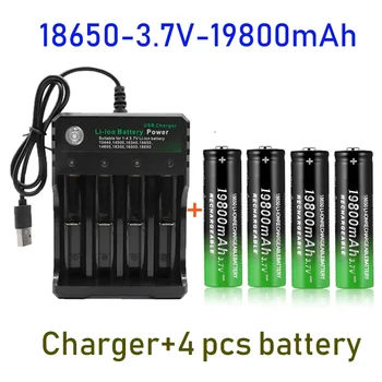 3.7 V, polnilne, liion baterija za Led svetilko, baterije 18650 baterijo Debelo + polnilec