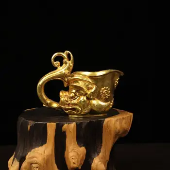 Antik Medenina, Baker Slon Glavo Pokal Okraski Baker Desk Dekor Figurice Retro Kitajski Kip