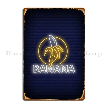 Banana Kovinske Plošče, Pub Zidana Garaža Stenska Ploščica Oblikovalec Steno Stensko Tin Prijavite Plakat