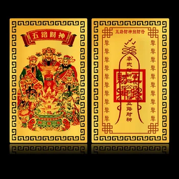 Kitajski Feng Shui baker Bog bogastva, Buda Amuleti Kartico Za BusinessFive-način Fortuna zaklad Srečen Dom Dekoracija