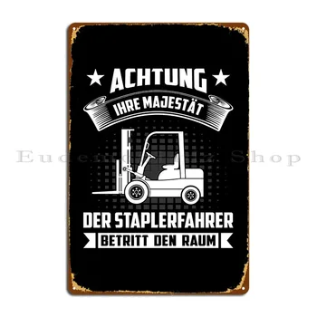 Nemški Voznik Viličarja Kovinski Znak Stranke Plošče Ustvarite Znak Garaža Tin Prijavite Plakat