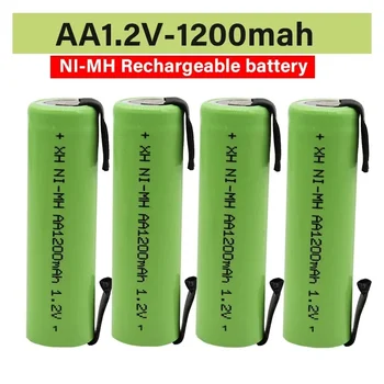 Nove baterije AA 1,2 V polnilna baterija 1200mah, nikelj vodika, pri varjenju zatiči, DIY električna zobna ščetka brivnik