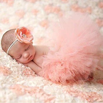 Novorojenček Fotografija Rekviziti za Malčke Kostum Obleko Princese Baby Tutu Krilo Glavo, Otroška Fotografija Rekviziti Baby Krilo MU986711