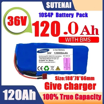 Original 36V baterije 10S4P120Ah baterija high power 500W baterije 42V 120000mAh Ebike električno kolo BMS+42V2A Polnilnik