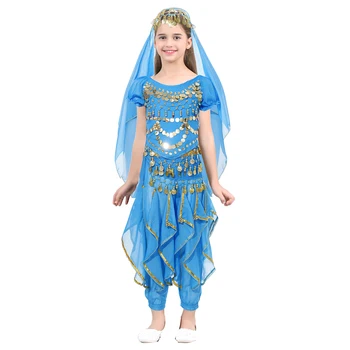 Otroci Ples Trebuh Kostum Carnaval Egipt Bo Ustrezala Pasu Otroci Indija Ples Obrabe, Dekleta Bollywood Uspešnosti Bellydance Krpo Set