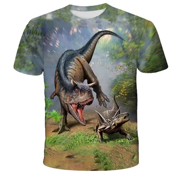 Otroci Srčkan Dinozaver 3D Tisk T-shirt Modni Trend Street Children ' Darilo za Rojstni dan T-shirt Dinozaver Tiskanje Otrok Obrabe
