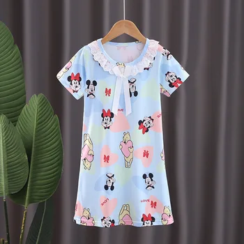 Otroške Pižame Dekliške Pižame Poletje Princesa Čipke Kratka Sleeved Pižamo Domov Oblačila Poletje klimatska Naprava Oblačila