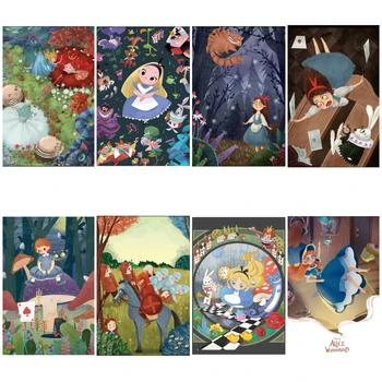 Platno Slikarstvo Disney Risanke Alice V Čudežni deželi Sodobne Wall Art Slik, ki Živijo Otroci Soba Dekoracijo Doma Dekle Darila
