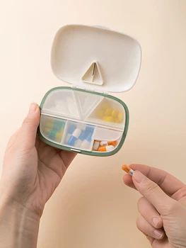Potovanja Prenosni Tabletke Primeru 5 Omrežij Nosijo Mini-na Škatla za Shranjevanje Tabletke Medicine Rezalnik Zaprti Prostor Medicine Splitter Polje