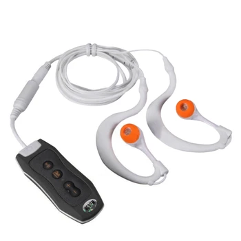 Predvajalnik Glasbe MP3 z Bluetooth in Podvodni Slušalke za vodne športe, Plavanje Krogov Kratek Kabel 4GB-Črn