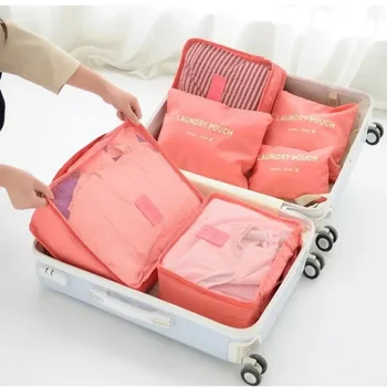 Shranjevanje Nastavitev Potovanja 6pcs Kocke Kovček Vrečke Prtljage Oblačil, Čevljev Pakiranje Organizator Za