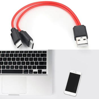 Tip-C Kabel Hitrejše Polnjenje USB Dvojni USB C Polnilnik, Kabel Žice Dveh Naprav za Ločevanje Polnjenje Kabel, Samo za Polnjenje Dropshipping