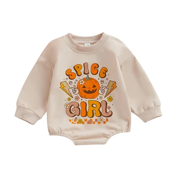 Za Malčke Baby Dekle Halloween Obleko Mehurček Romper Long Sleeve Majica Bučna Pade Noč Čarovnic Oblačila